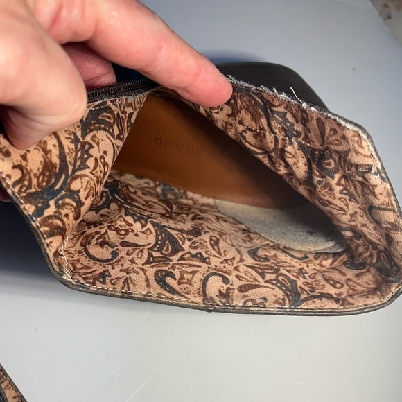 Lucky brand Brown Leather malvelia booties Chelsea Stack Heels Women’s 8M - Picture 2 of 11